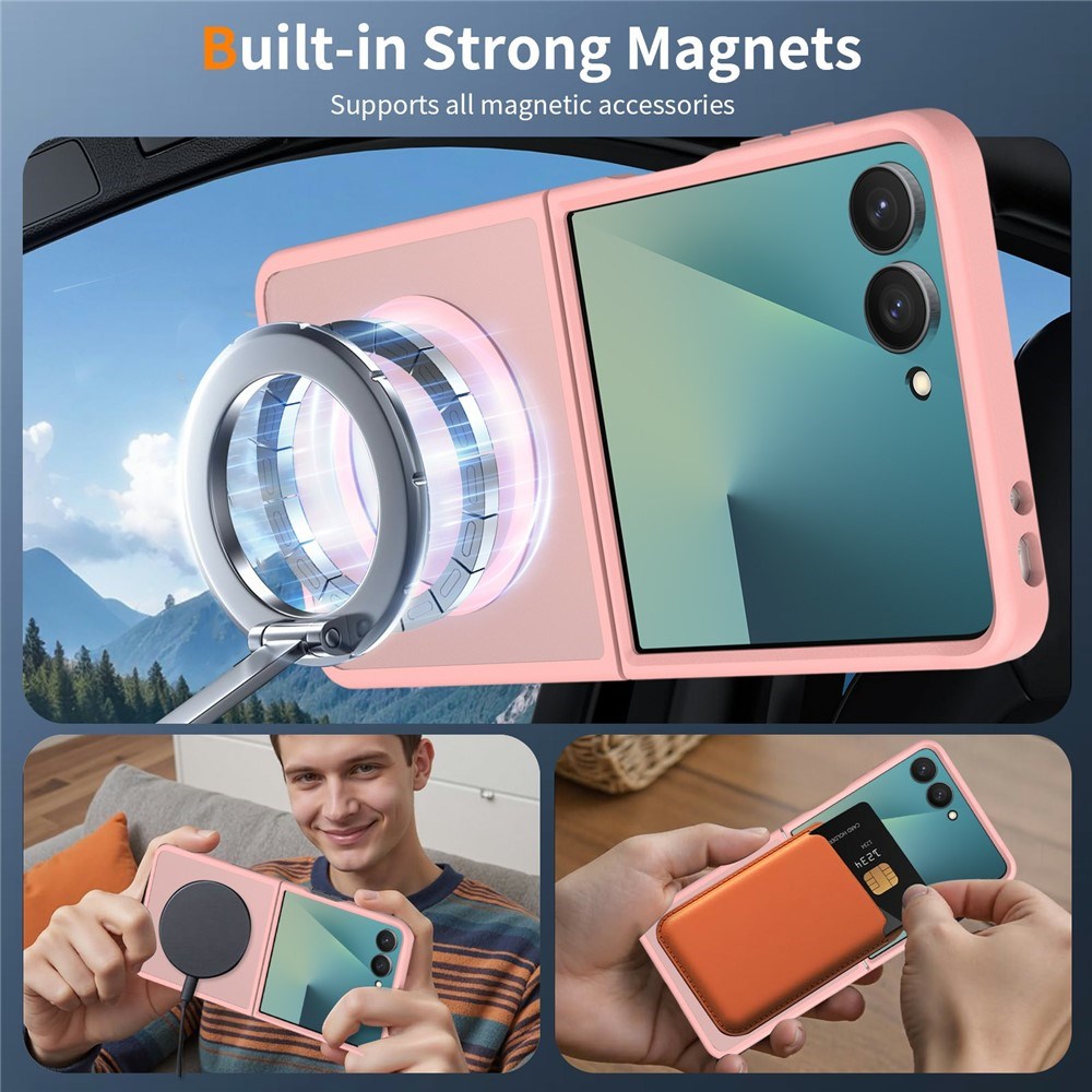 Samsung Galaxy Z Flip8 Mat Fleksibelt Plast Bagside Cover - MagSafe Kompatibel - Lyserød