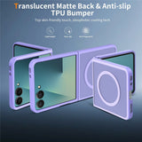 Samsung Galaxy Z Flip8 Mat Fleksibelt Plast Bagside Cover - MagSafe Kompatibel - Lilla