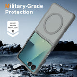 Samsung Galaxy Z Flip8 Mat Fleksibelt Plast Bagside Cover - MagSafe Kompatibel - Grå