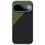 Google Pixel 11 Pro XL ABEEL Hybrid Mobilcover m. Karbonfibretekstur - Sort / Grøn