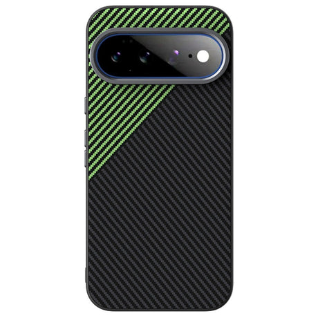 Google Pixel 11 Pro XL ABEEL Hybrid Mobilcover m. Karbonfibretekstur - Sort / Grøn