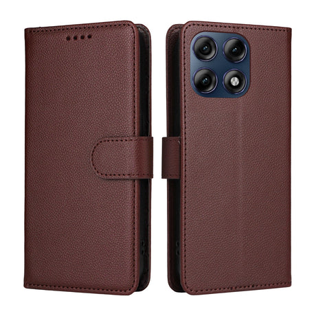 Motorola Edge 70 Pro EIDERWOOD Kunstlæder Flip Cover m. Strop & Ståfunktion - Brun