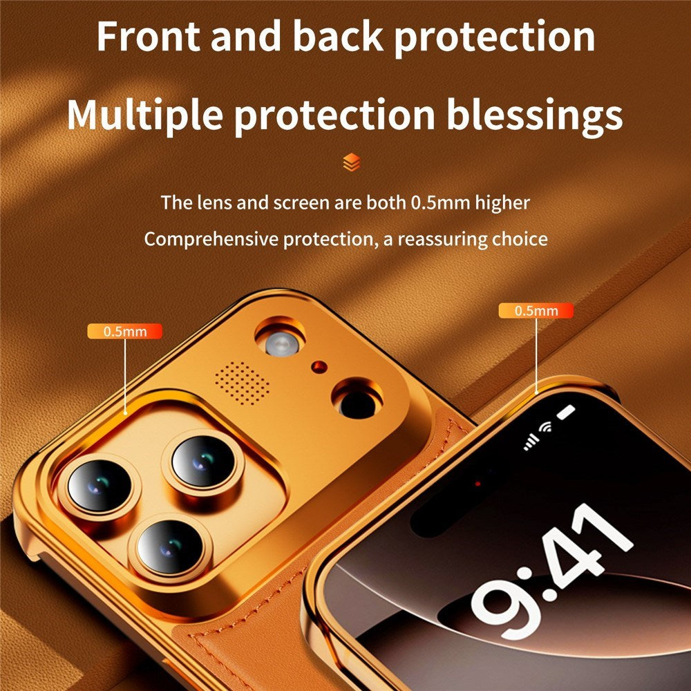 iPhone 17 Pro EIDERWOOD Stilrent Metal Mobilcover m. Kunstlæder - Sølv / Grå