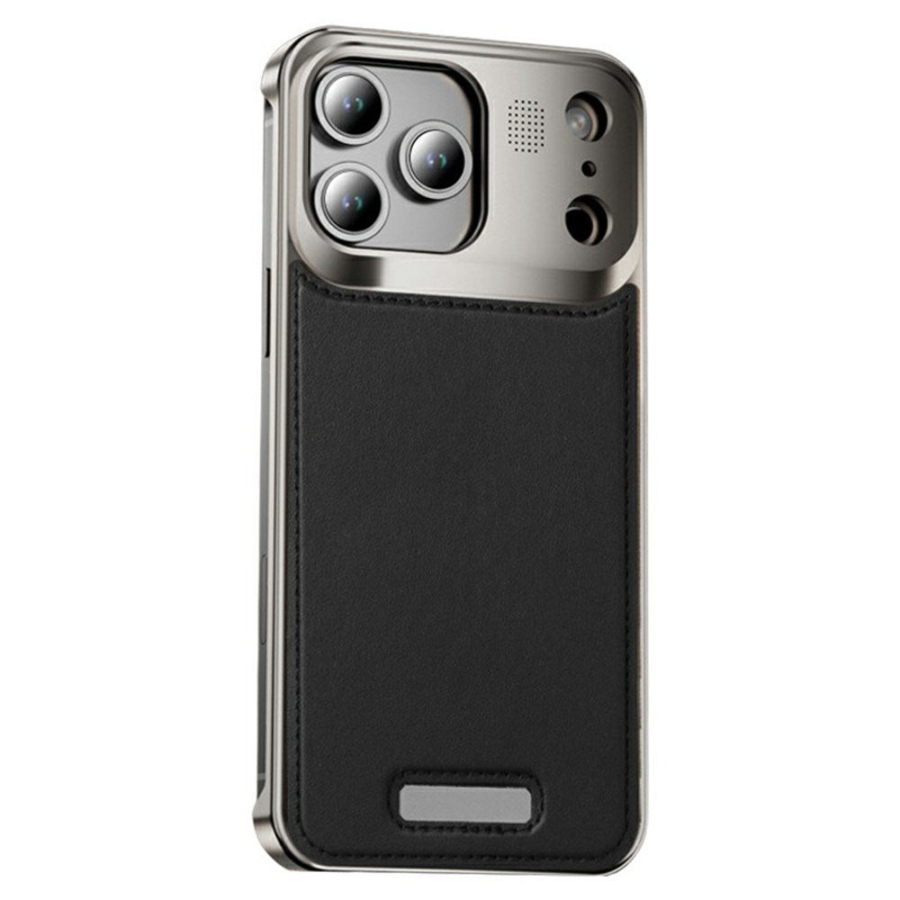 iPhone 17 Pro EIDERWOOD Stilrent Metal Mobilcover m. Kunstlæder - Sølv / Sort