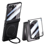 Samsung Galaxy Z Flip8 EIDERWOOD Mobilcover - Indbygget Skærmbeskyttelse & Ståfunktion - Sort