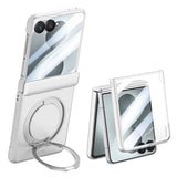 Samsung Galaxy Z Flip8 EIDERWOOD Mobilcover - Indbygget Skærmbeskyttelse & Ståfunktion - Sølv