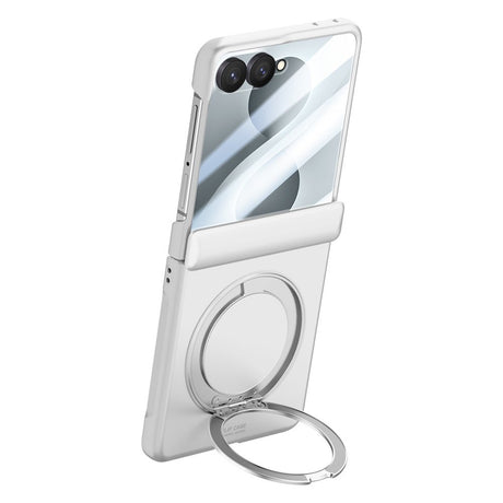 Samsung Galaxy Z Flip8 EIDERWOOD Mobilcover - Indbygget Skærmbeskyttelse & Ståfunktion - Sølv
