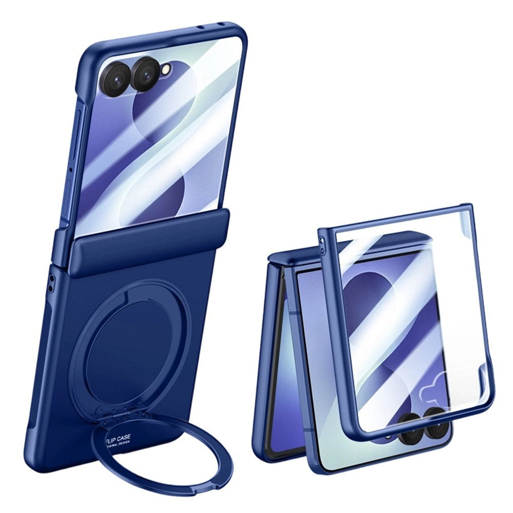 Samsung Galaxy Z Flip8 EIDERWOOD Mobilcover - Indbygget Skærmbeskyttelse & Ståfunktion - Blå
