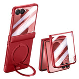 Samsung Galaxy Z Flip8 EIDERWOOD Mobilcover - Indbygget Skærmbeskyttelse & Ståfunktion - Rød