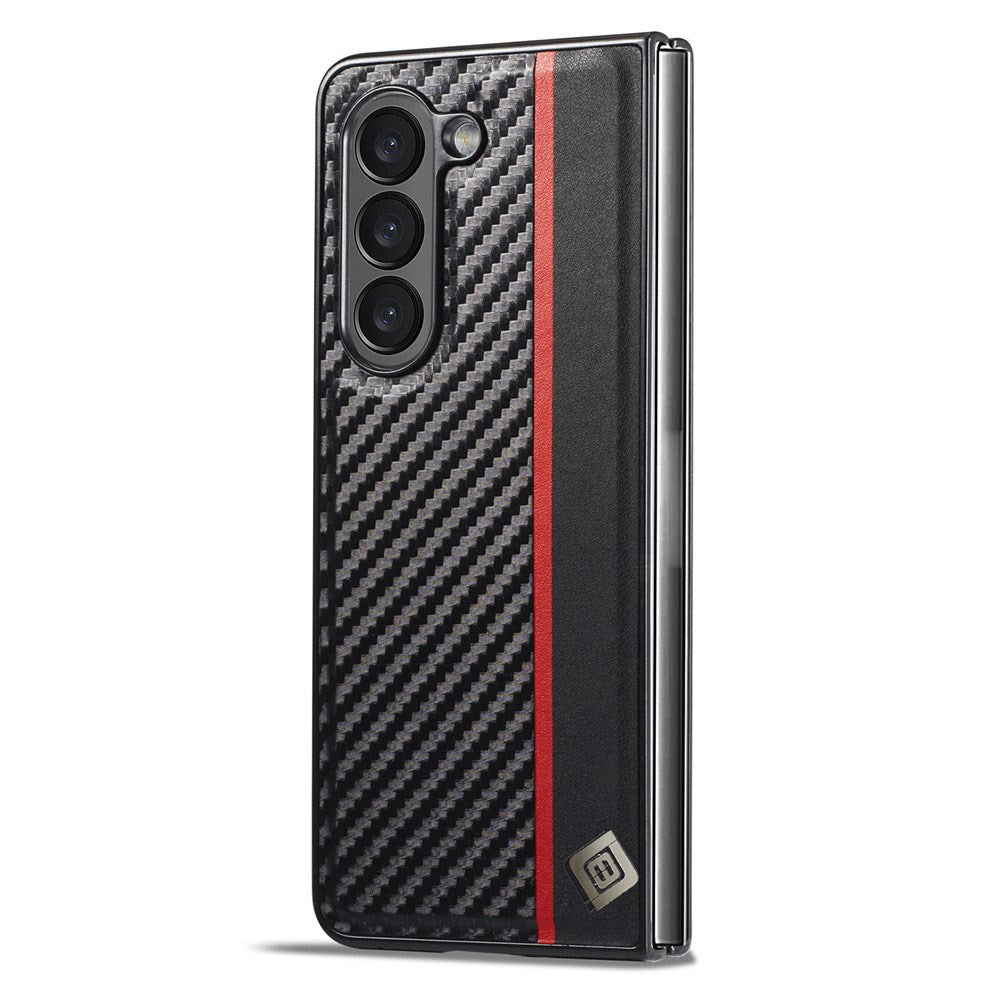 Samsung Galaxy Z Fold8 Ultra LC.IMEEKE Kunstlæder Mobilcover m. Carbon Fiber - Sort