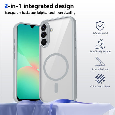 Samsung Galaxy A27 EIDERWOOD Hybrid Plast Bagside Cover - MagSafe Kompatibel - Gennemsigtig / Grå