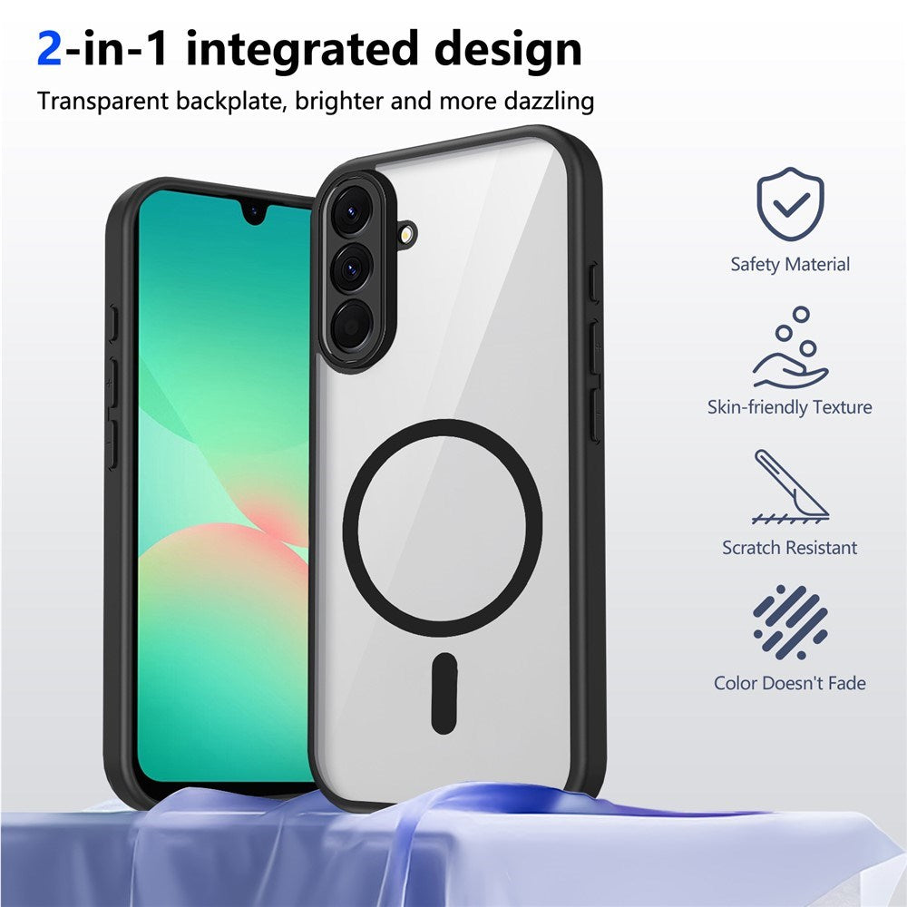 Samsung Galaxy A27 EIDERWOOD Hybrid Plast Bagside Cover - MagSafe Kompatibel - Gennemsigtig / Sort