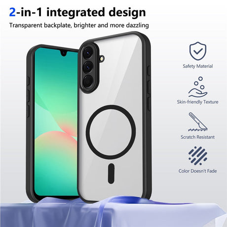 Samsung Galaxy A27 EIDERWOOD Hybrid Plast Bagside Cover - MagSafe Kompatibel - Gennemsigtig / Sort