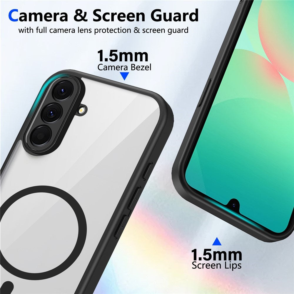 Samsung Galaxy A27 EIDERWOOD Hybrid Plast Bagside Cover - MagSafe Kompatibel - Gennemsigtig / Sort