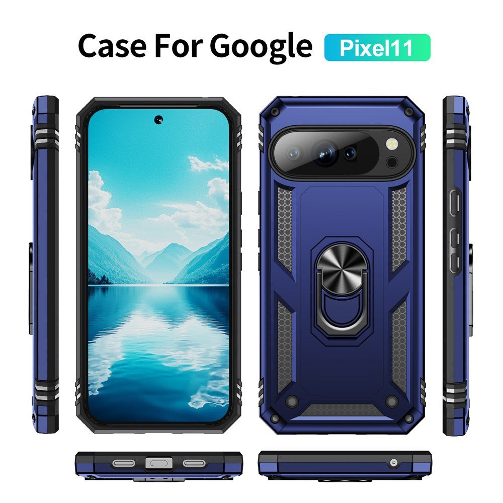 Google Pixel 11 / 11 Pro EIDERWOOD Håndværker Mobil Cover m. 360 Roterbar Kickstand - Blå