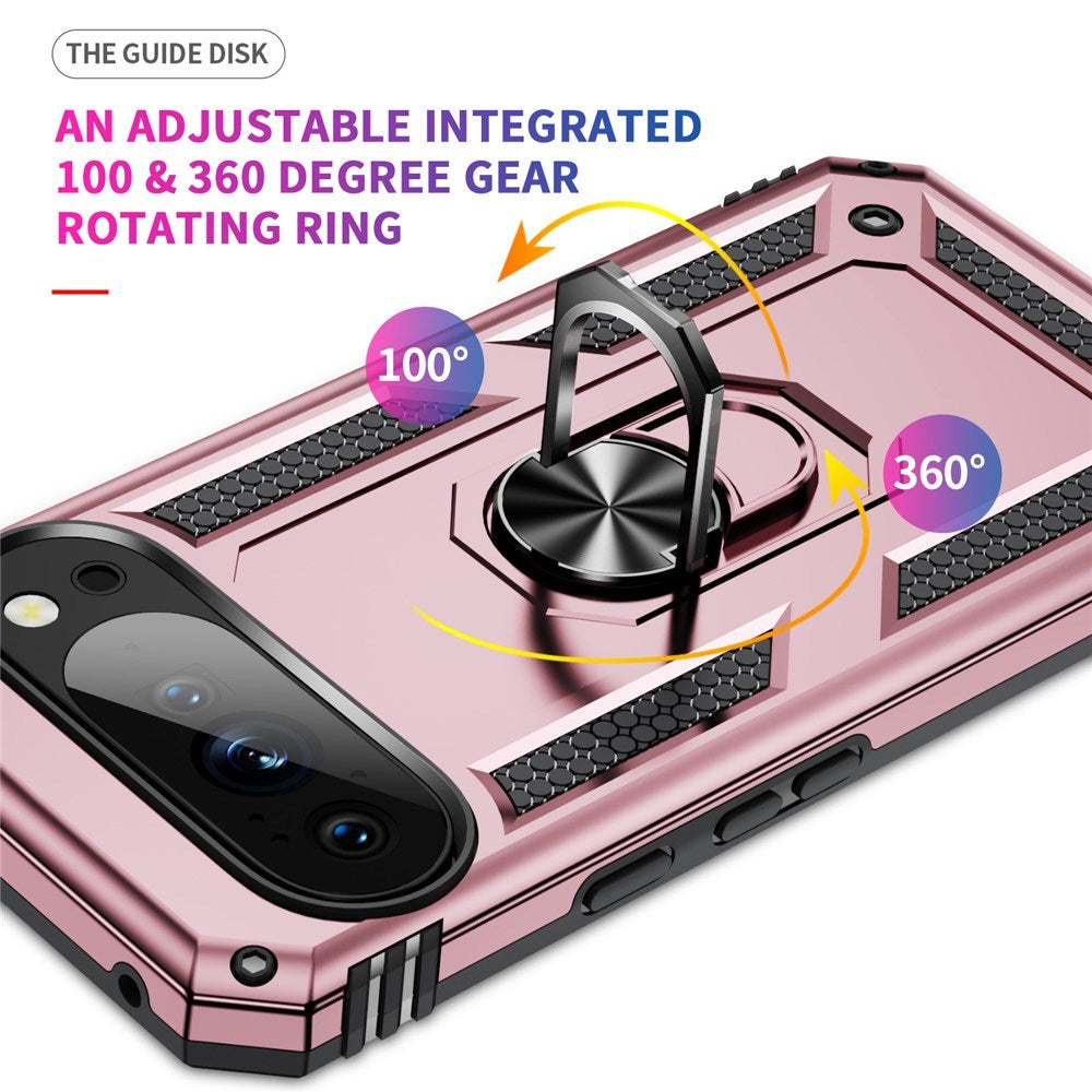 Google Pixel 11 / 11 Pro EIDERWOOD Håndværker Mobil Cover m. 360 Roterbar Kickstand - Rose Gold
