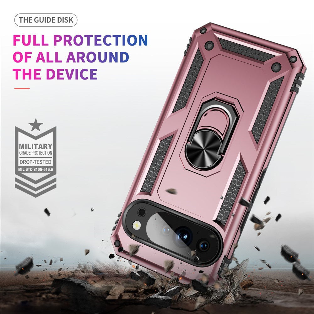 Google Pixel 11 / 11 Pro EIDERWOOD Håndværker Mobil Cover m. 360 Roterbar Kickstand - Rose Gold
