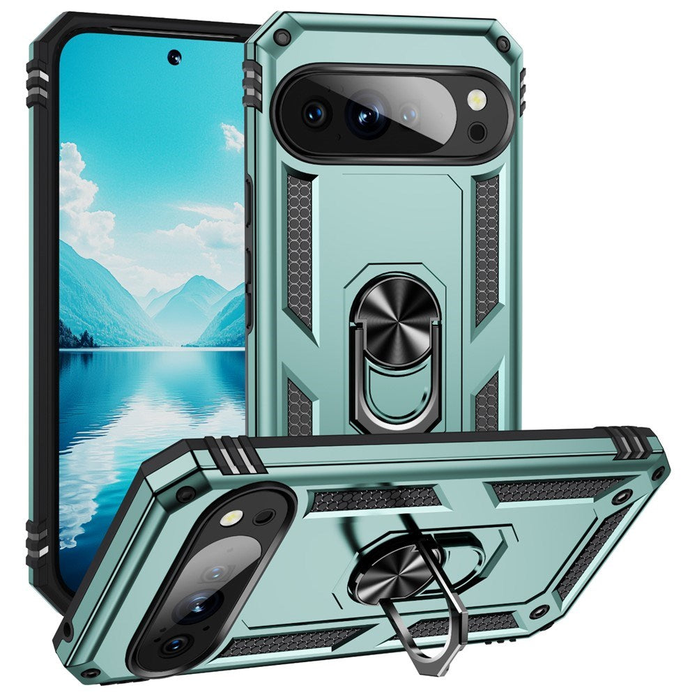 Google Pixel 11 / 11 Pro EIDERWOOD Håndværker Mobil Cover m. 360 Roterbar Kickstand - Turkis
