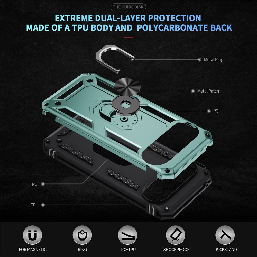 Google Pixel 11 / 11 Pro EIDERWOOD Håndværker Mobil Cover m. 360 Roterbar Kickstand - Turkis