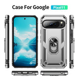 Google Pixel 11 / 11 Pro EIDERWOOD Håndværker Mobil Cover m. 360 Roterbar Kickstand - Sølv