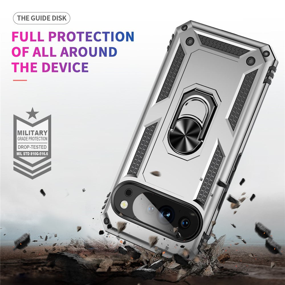 Google Pixel 11 / 11 Pro EIDERWOOD Håndværker Mobil Cover m. 360 Roterbar Kickstand - Sølv