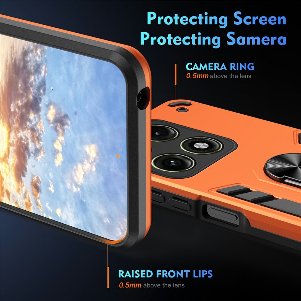 Motorola Edge 70 Pro EIDERWOOD Hybrid Håndværker Bagside Cover m. Kickstand - Orange