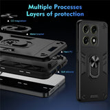 Motorola Edge 70 Pro EIDERWOOD Hybrid Håndværker Bagside Cover m. Kickstand - Sort