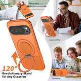Google Pixel 11 / 11 Pro EIDERWOOD Hybrid Plast Bagside Cover m. Roterende Kickstand - MagSafe Kompatibel - Orange