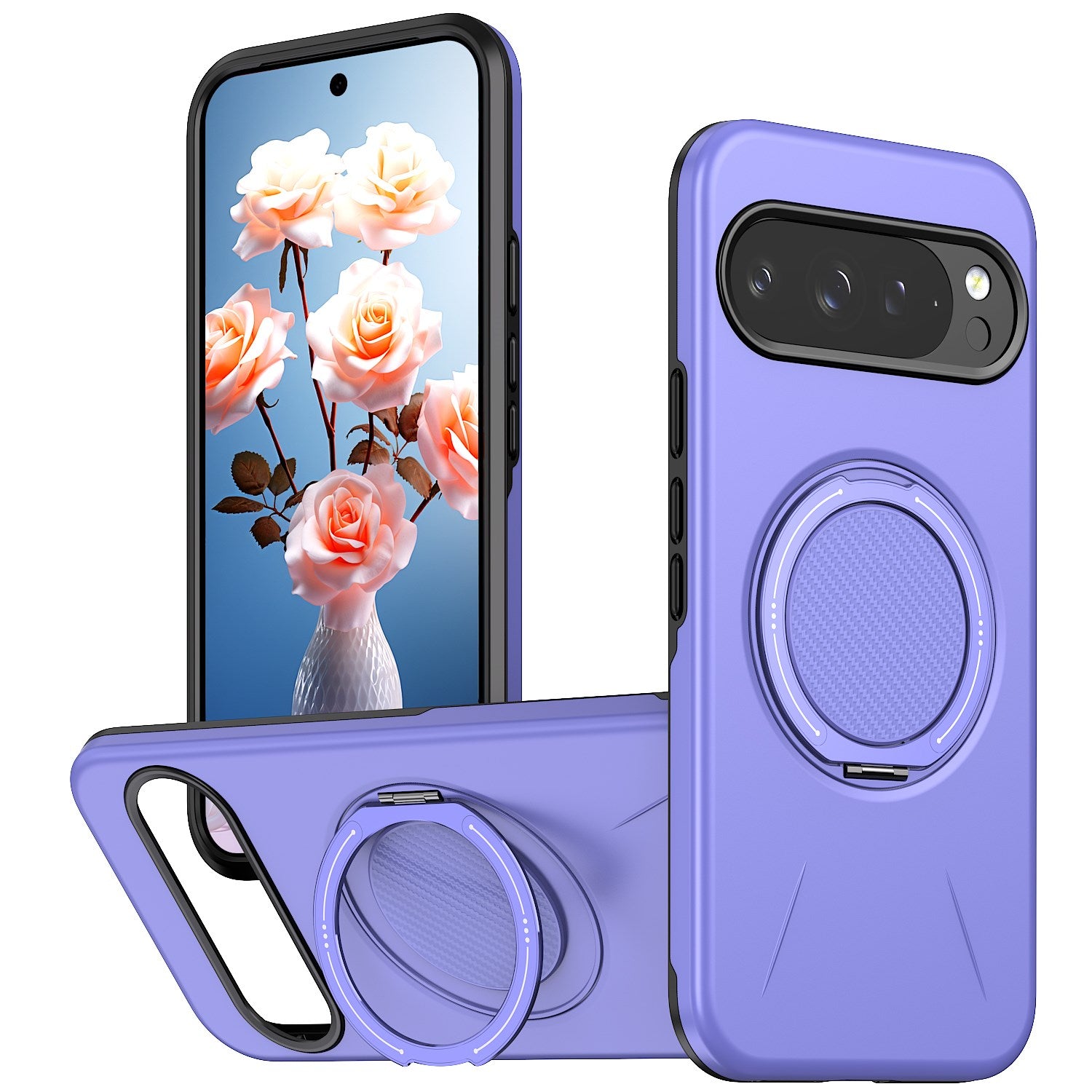 Google Pixel 11 / 11 Pro EIDERWOOD Hybrid Plast Bagside Cover m. Roterende Kickstand - MagSafe Kompatibel - Lilla