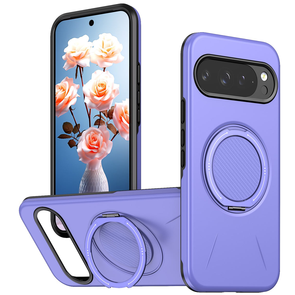 Google Pixel 11 / 11 Pro EIDERWOOD Hybrid Plast Bagside Cover m. Roterende Kickstand - MagSafe Kompatibel - Lilla