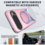 Google Pixel 11 / 11 Pro EIDERWOOD Hybrid Plast Bagside Cover m. Roterende Kickstand - MagSafe Kompatibel - Lyserød