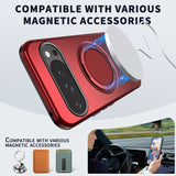 Google Pixel 11 / 11 Pro EIDERWOOD Hybrid Plast Bagside Cover m. Roterende Kickstand - MagSafe Kompatibel - Rød