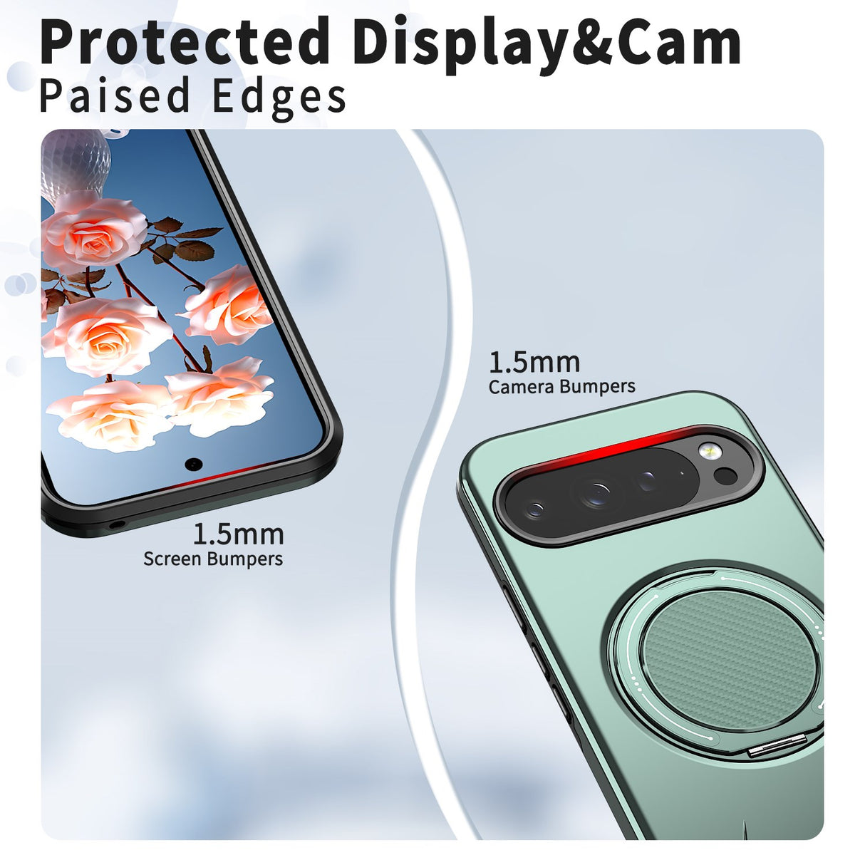 Google Pixel 11 / 11 Pro EIDERWOOD Hybrid Plast Bagside Cover m. Roterende Kickstand - MagSafe Kompatibel - Grøn