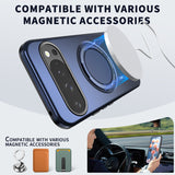 Google Pixel 11 / 11 Pro EIDERWOOD Hybrid Plast Bagside Cover m. Roterende Kickstand - MagSafe Kompatibel - Blå