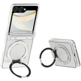 Samsung Galaxy Z Flip8 EIDERWOOD Hybrid Mobilcover m. Roterbar Kickstand - Gennemsigtig