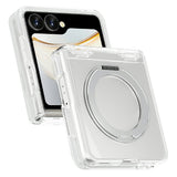 Samsung Galaxy Z Flip8 EIDERWOOD Hybrid Mobilcover m. Roterbar Kickstand - Gennemsigtig