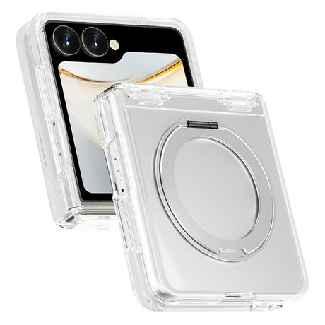 Samsung Galaxy Z Flip8 EIDERWOOD Hybrid Mobilcover m. Roterbar Kickstand - Gennemsigtig