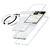 Samsung Galaxy Z Flip8 EIDERWOOD Hybrid Mobilcover m. Roterbar Kickstand - Gennemsigtig