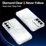 Samsung Galaxy S26 FE EIDERWOOD Hybrid Mobilcover m. Glitter & Kamera-Kickstand - Gennemsigtig / Hvid
