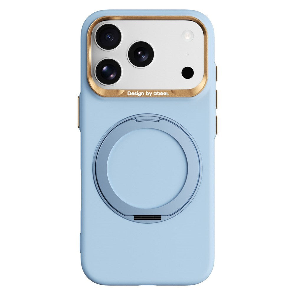 ABEEL iPhone 17 Pro / 18 Pro Hårdt Soft-Touch Plast Bagside Cover m. Kickstand - MagSafe Kompatibel - Lyseblå