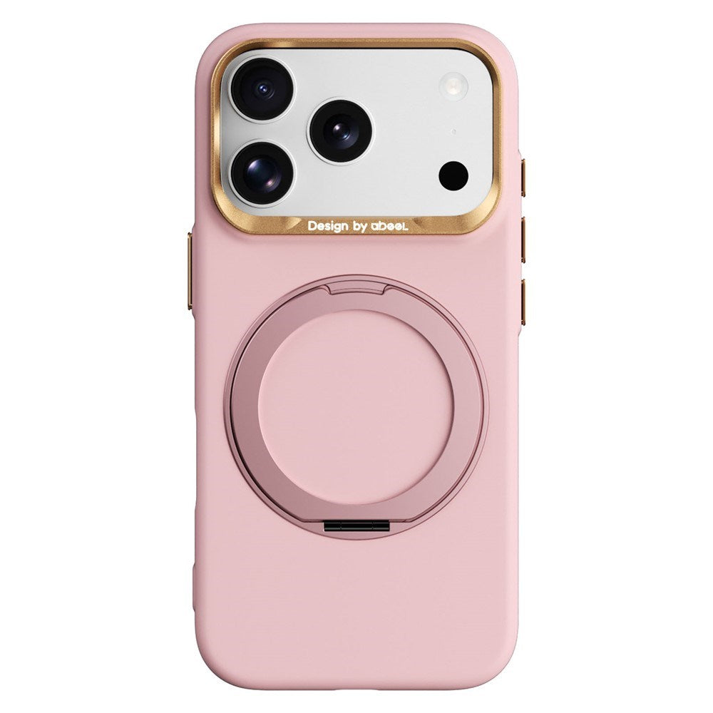 ABEEL iPhone 17 Pro Max / 18 Pro Max Hårdt Soft-Touch Plast Bagside Cover m. Kickstand - MagSafe Kompatibel - Lyserød