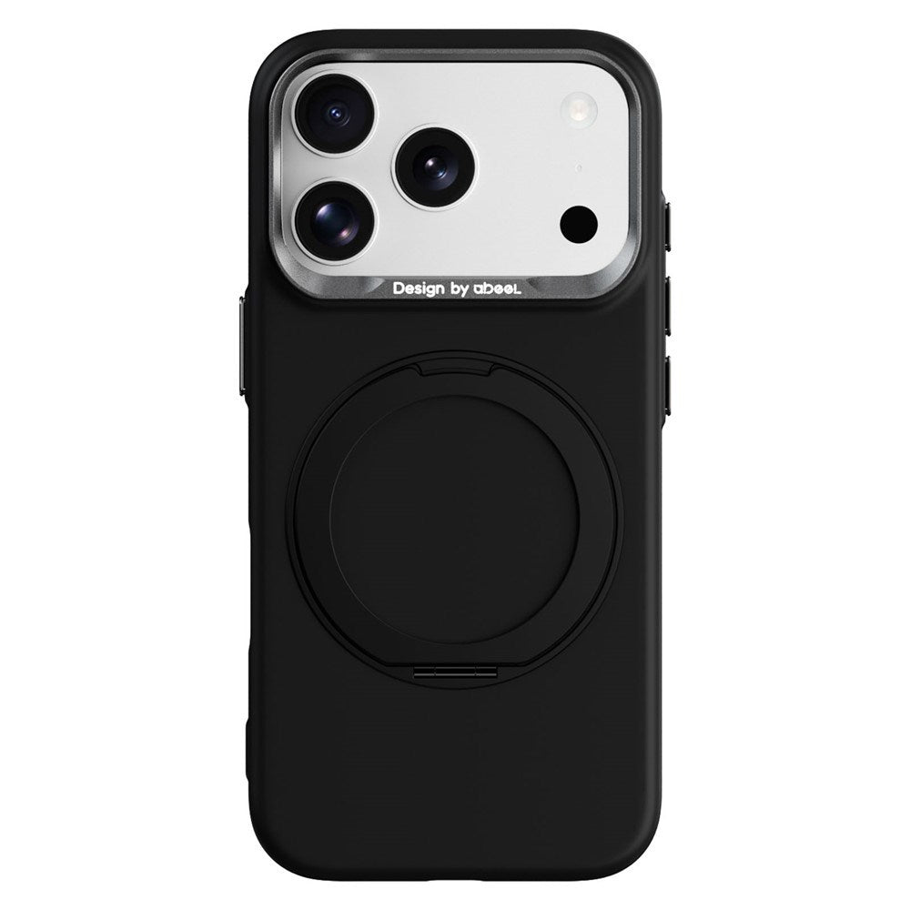 ABEEL iPhone 17 Pro Max / 18 Pro Max Hårdt Soft-Touch Plast Bagside Cover m. Kickstand - MagSafe Kompatibel - Sort