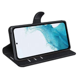 Samsung Galaxy A54 (5G) PU Litchi Læder Flip Cover m. Pung - Sort