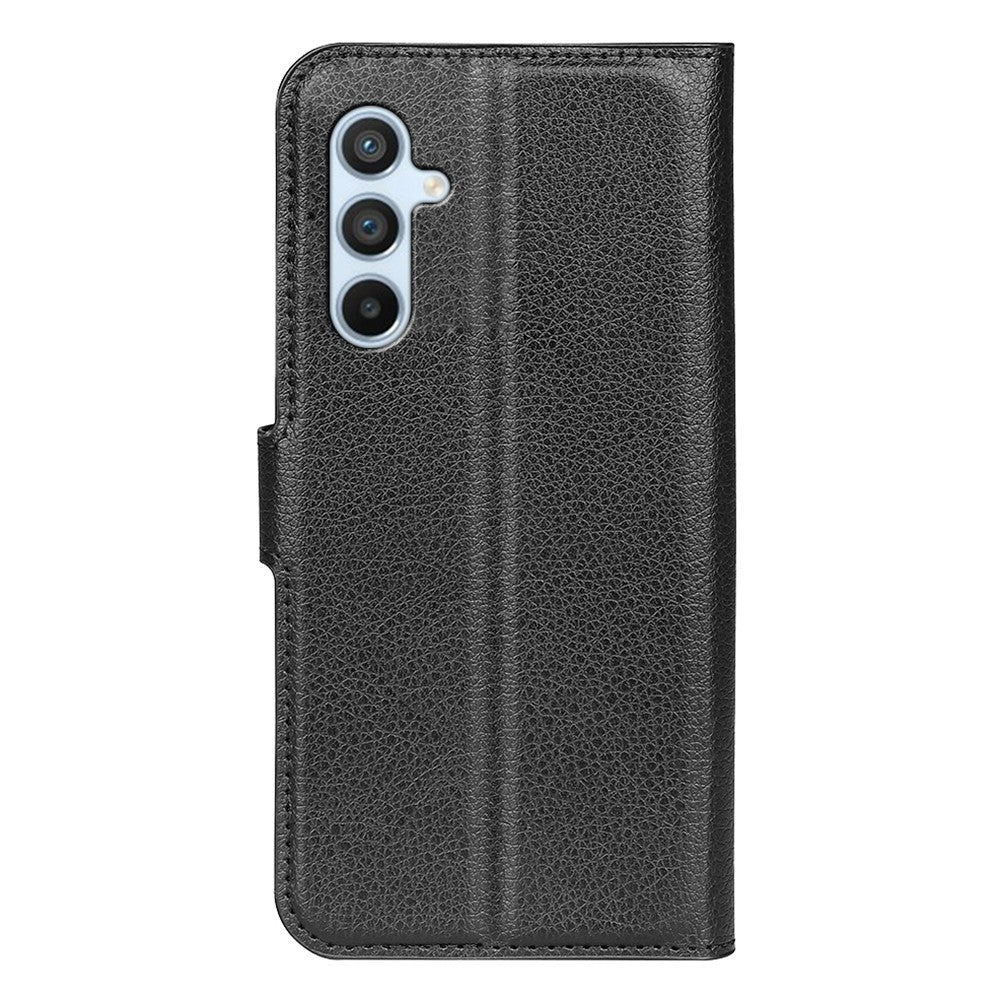 Samsung Galaxy A54 (5G) PU Litchi Læder Flip Cover m. Pung - Sort