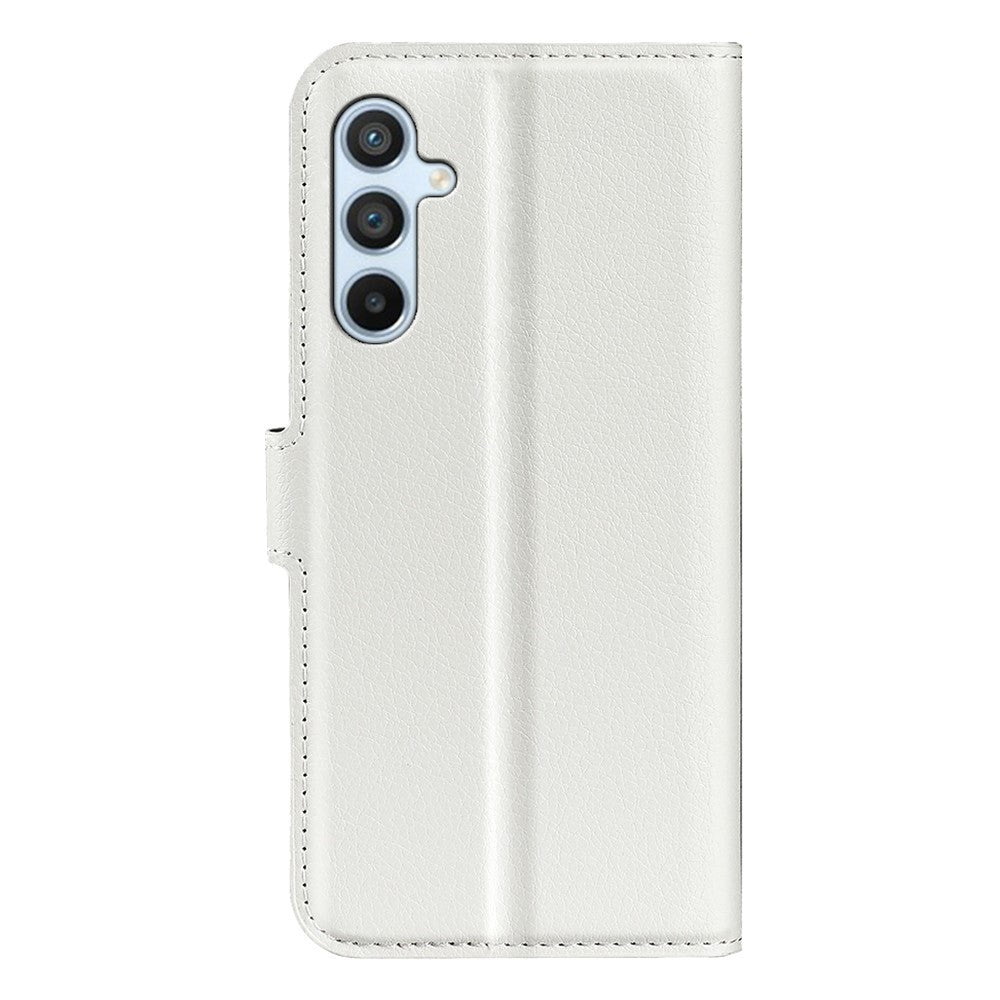 Samsung Galaxy A54 (5G) PU Litchi Læder Flip Cover m. Pung - Hvid