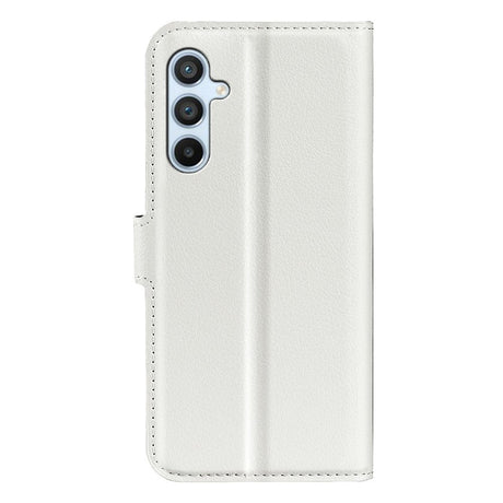 Samsung Galaxy A54 (5G) PU Litchi Læder Flip Cover m. Pung - Hvid