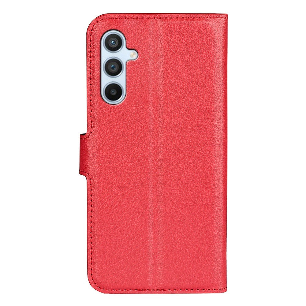 Samsung Galaxy A54 (5G) PU Litchi Læder Flip Cover m. Pung - Rød