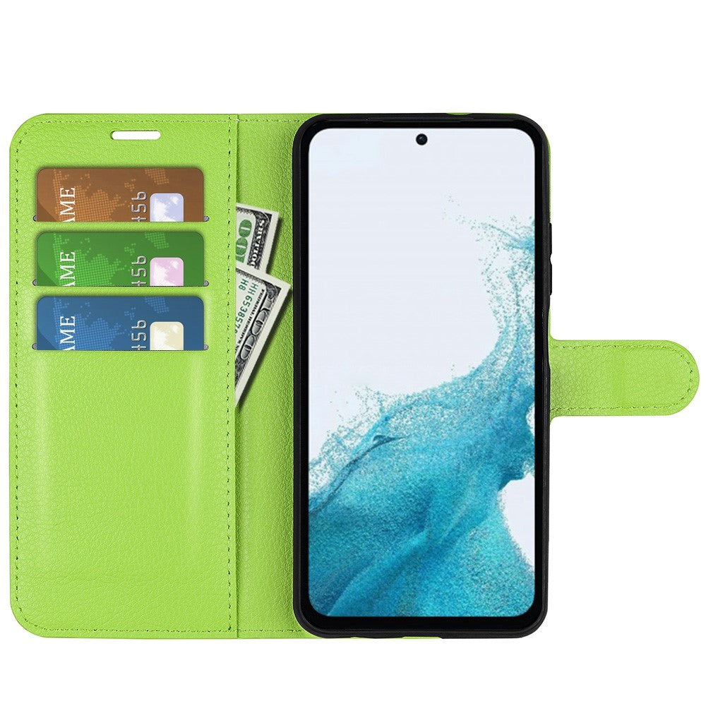 Samsung Galaxy A54 (5G) PU Litchi Læder Flip Cover m. Pung - Grøn