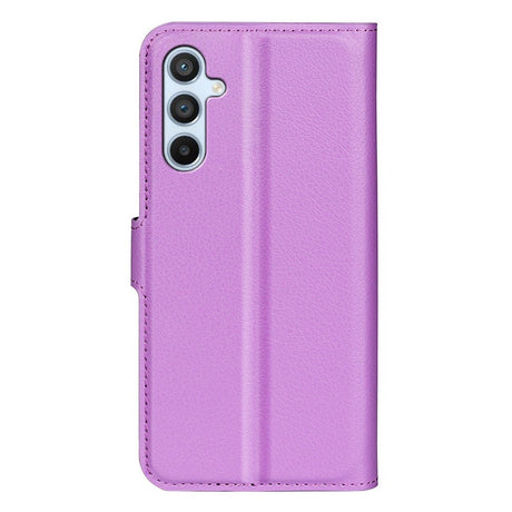 Samsung Galaxy A54 (5G) PU Litchi Læder Flip Cover m. Pung - Lilla