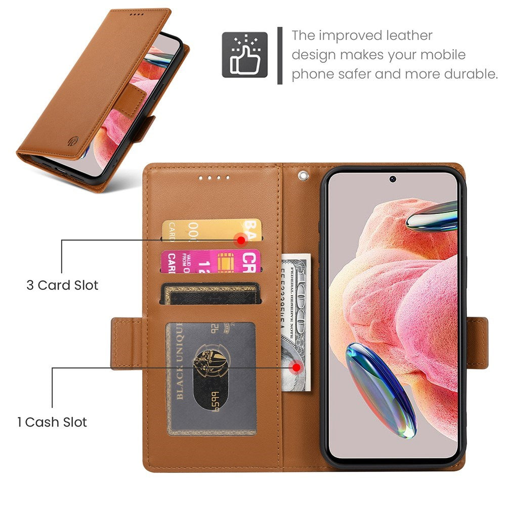 OPPO Reno16 F (5G) EIDERWOOD Kunstlæder Flipcover m. Indbygget Kortholder - Brun